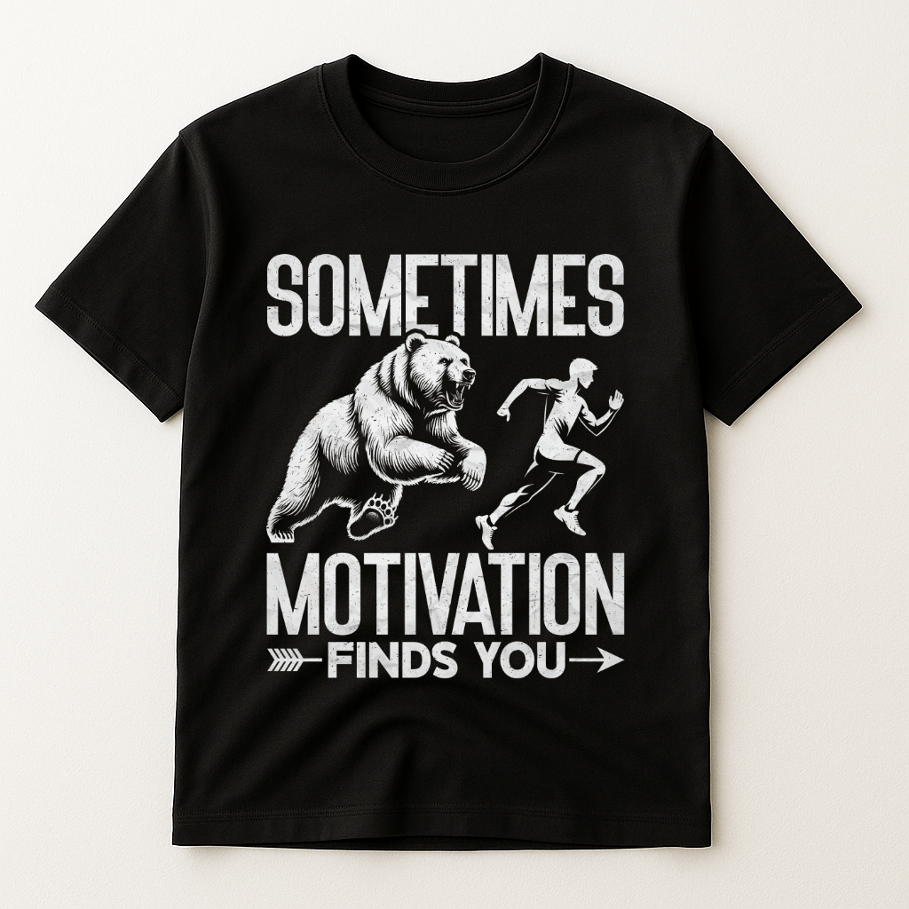 SOMETIMES MOTIVATION FINDS YOU T-SHIRT