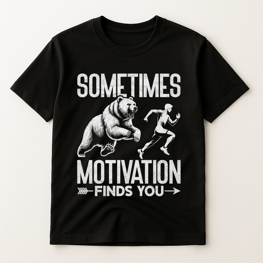 SOMETIMES MOTIVATION FINDS YOU T-SHIRT