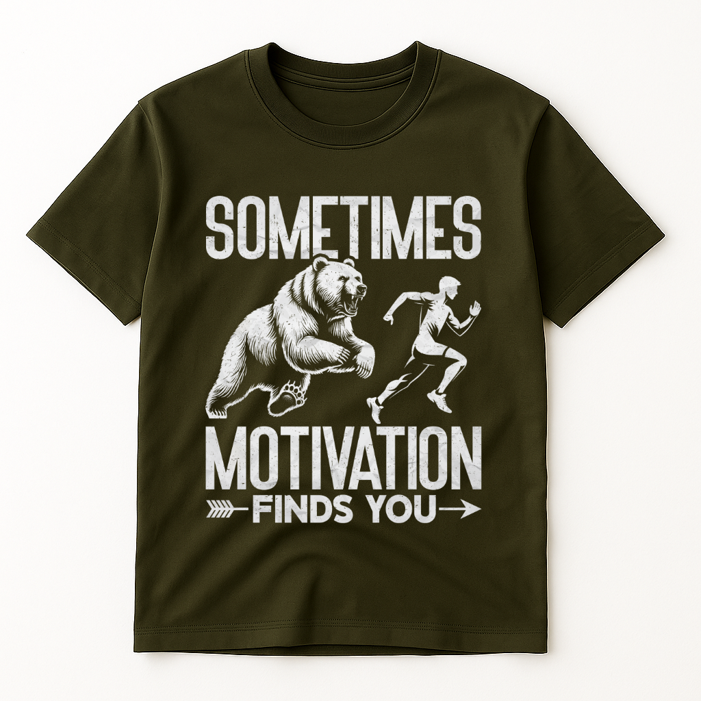 SOMETIMES MOTIVATION FINDS YOU T-SHIRT