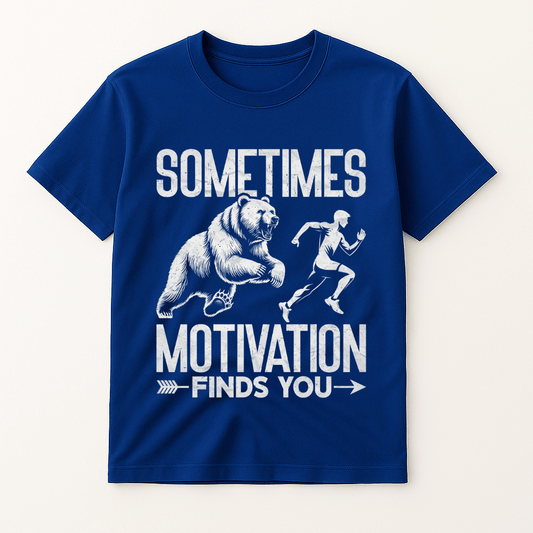 SOMETIMES MOTIVATION FINDS YOU T-SHIRT
