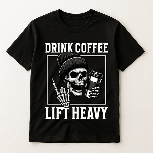DRINK COFFEE LIFT HEAVY T-SHIRT