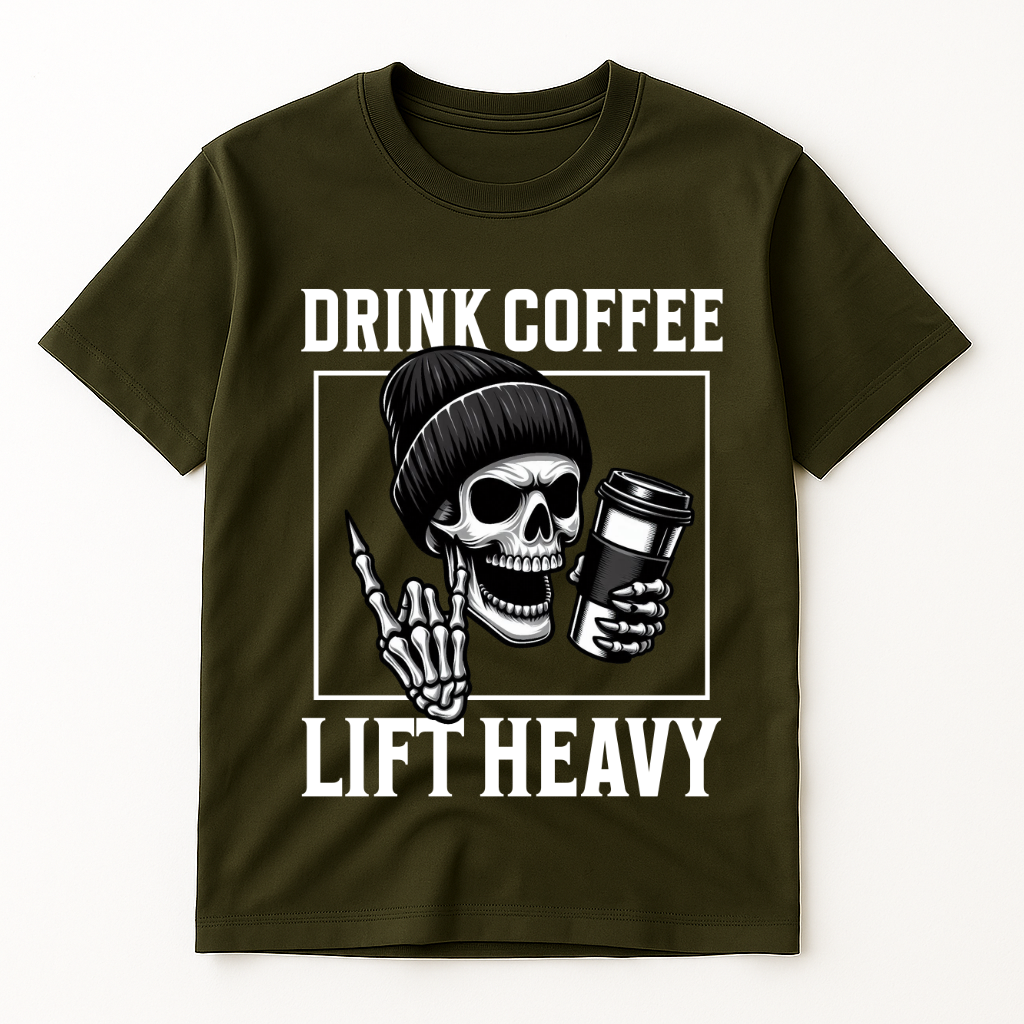 DRINK COFFEE LIFT HEAVY T-SHIRT