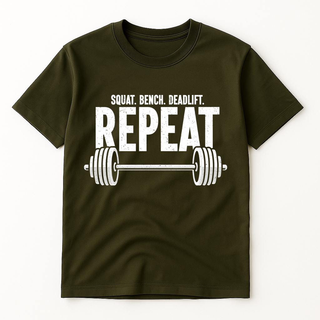SQUAT.BENCH.DEADLIFT REPEAT T-SHIRT