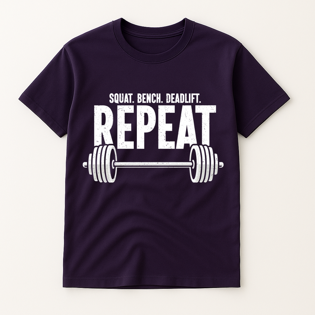 SQUAT.BENCH.DEADLIFT REPEAT T-SHIRT