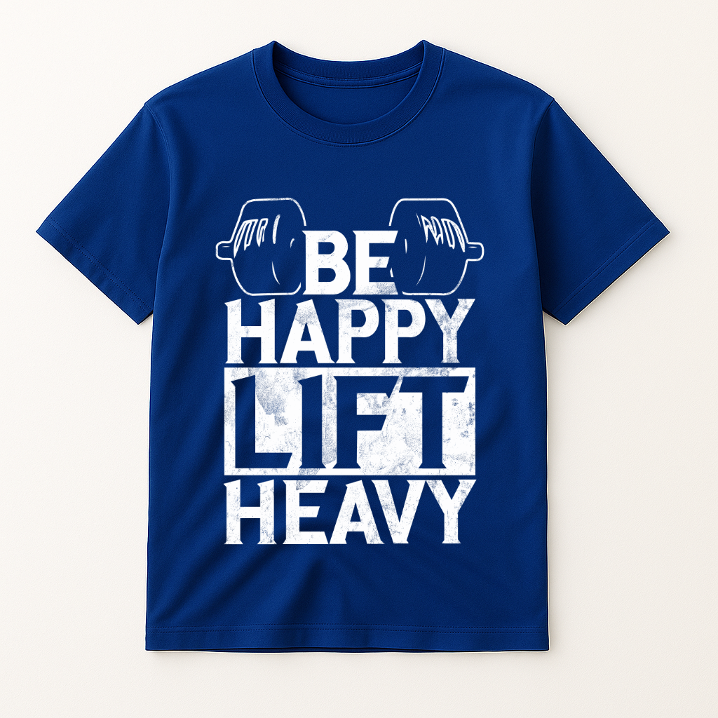 BE HAPPY LIFT HEAVY T-SHIRT