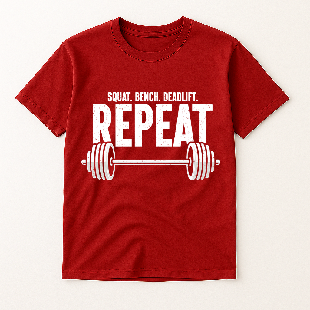 SQUAT.BENCH.DEADLIFT REPEAT T-SHIRT