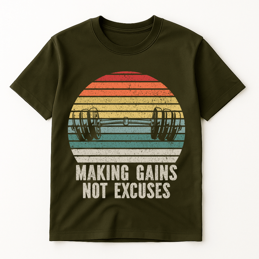 MAKING GAINS NOT EXCUSES T-SHIRT