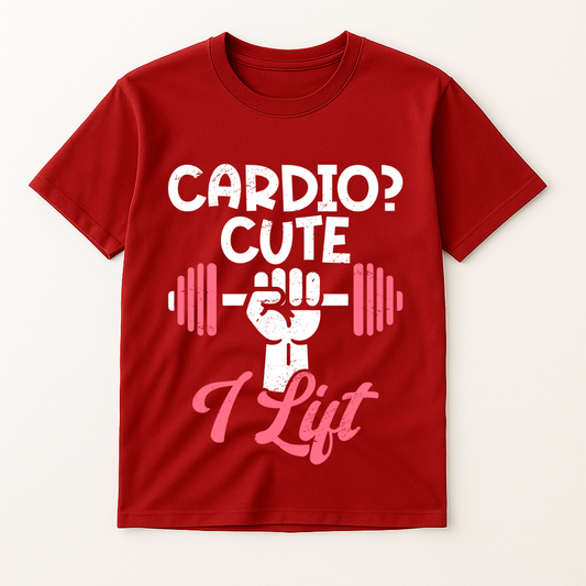 CARDIO? CUTE I LIFT T-SHIRT