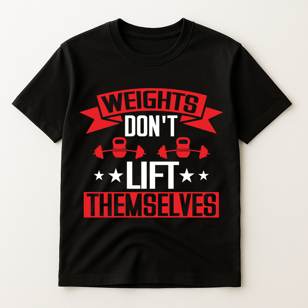 WEIGHTS DON'T LIFT THEMSELVES T-SHIRT