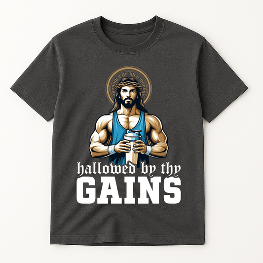 HALLOWED BY THE GAINS T-SHIRT