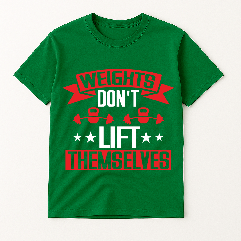 WEIGHTS DON'T LIFT THEMSELVES T-SHIRT