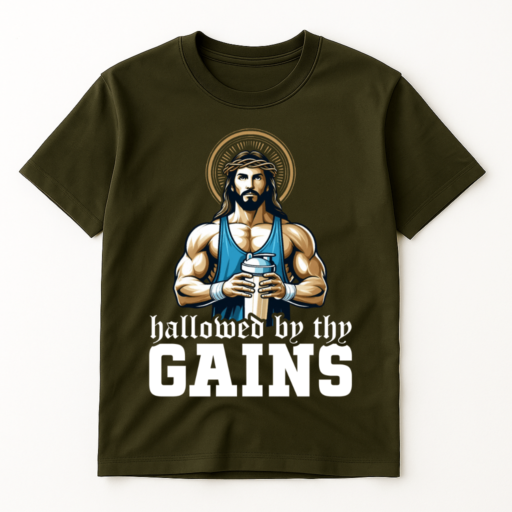 HALLOWED BY THE GAINS T-SHIRT