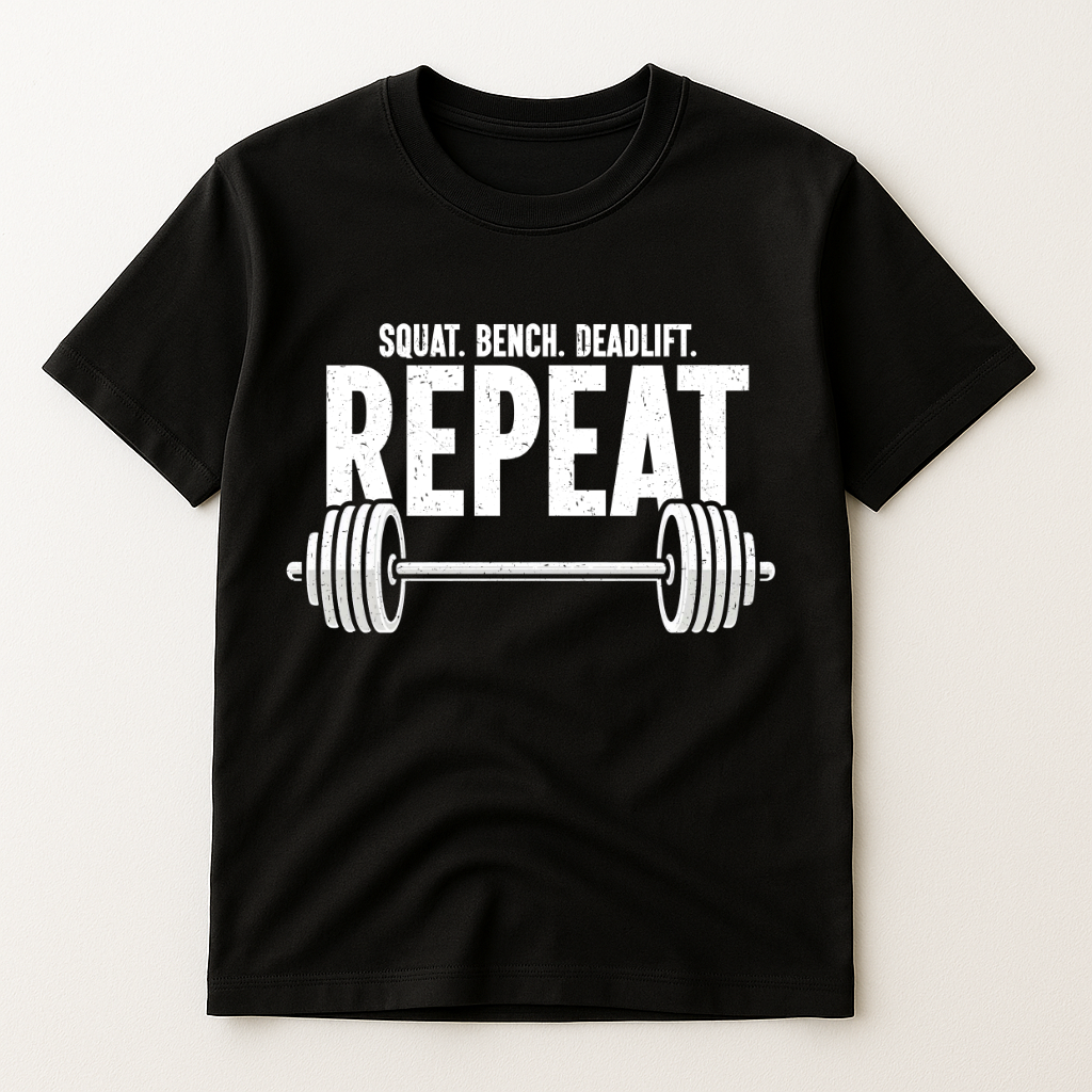 SQUAT.BENCH.DEADLIFT REPEAT T-SHIRT