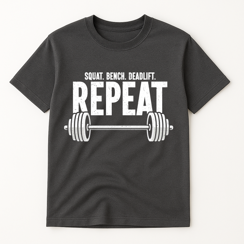 SQUAT.BENCH.DEADLIFT REPEAT T-SHIRT