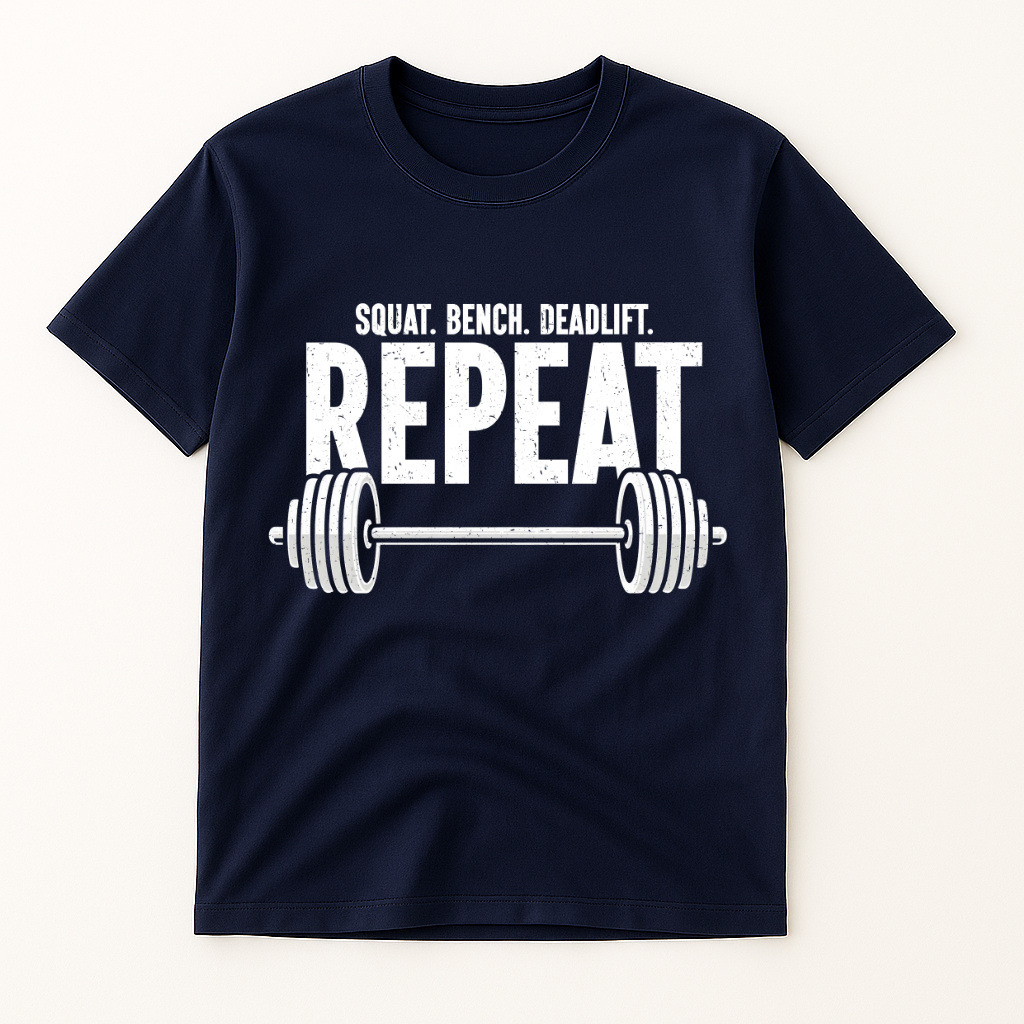SQUAT.BENCH.DEADLIFT REPEAT T-SHIRT